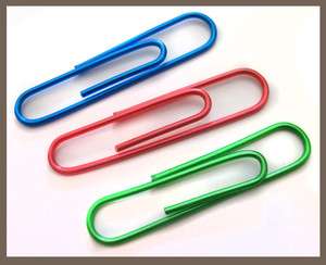 Colorful Metallic Red Blue Green Giant Paper Clip 100pcs  