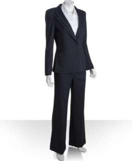 Tahari ASL navy textured single button cuffed pant suit