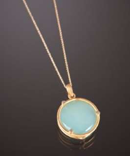 Soixante Neuf chalcedony and gold pendant necklace   