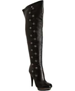 Velvet Angels black leather Beluga button detail tall boots 