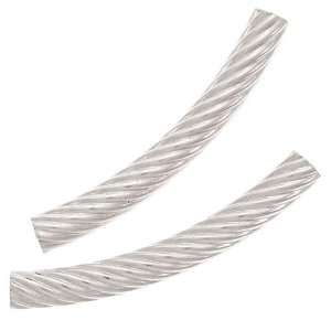  Sterling Silver Twist Noodle Tube Beads 25mm x 3mm (2 