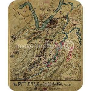  US Civil War Map Chickamauga Battlefield MOUSE PAD Office 