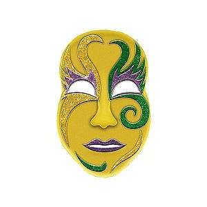  Mardi Gras Jumbo Face Mask 3D Glitter Decoration 21in x 13 