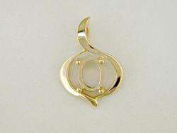 mm OVAL PENDANT SETTING 10kt YELLOW GOLD  