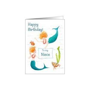  Mermaids Birthday Card for a Niece Card Health & Personal 
