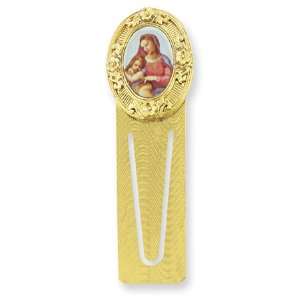   Gold tone Madonna & Child Small Bookmark/Mixed Metal