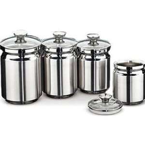   Kitchen Stuff  4 Piece Stainless Steel Canister Set
