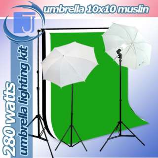 Black GW Photography Umbrella Photo Backdrop Muslin Kit 847263022239 