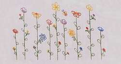 Bucilla Stamp Embroidery Pillowcase Pair Tall Flowers  