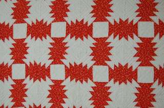 This BEAUTIFUL cotton 40s red and white pineapple/windmill blades log 