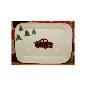  Red Truck Platter by Hartstone Pottery Made in US