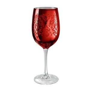  Red Brocade Wine Glasses