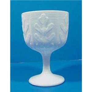  Vintage 1975 FTD Milk Glass  Embossed Oak Pattern  6 1/2 