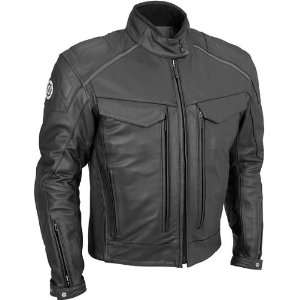    FIRSTGEAR SCOUT LEATHER MOTORCYCLE JACKET BLACK 2XL Automotive