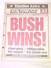 NEW YORK POST, November 8, 2000 (Election Extra  Bush Wins) Premature 