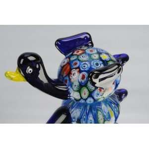  Murano Design Hand GlassSapphire Millefiori Duck Sculpture 