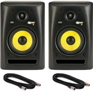   Monitor Speakers with Two 18 Foot XLR Cables Musical Instruments