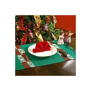   placemat and napkin set, Poinsettia Stars (set of 6)