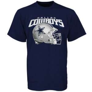 Reebok Dallas Cowboys Navy Blue Big Helmet T shirt  Sports 