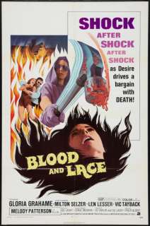 Blood and Lace One Sheet Movie Poster Gloria Grahame Len Lesser Horror 