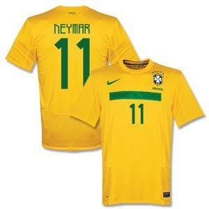  2011 Brazil Home Jersey + Neymar 11 (Fan Style) Sports 