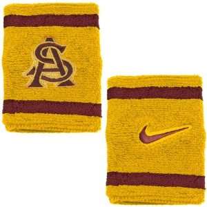  Nike Arizona State Sun Devils Gold Shootaround Wristbands 