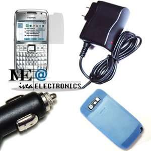   Silicone Soft CASE/Cove+AC CHARGER+CAR Charger+LCD for Nokia E71