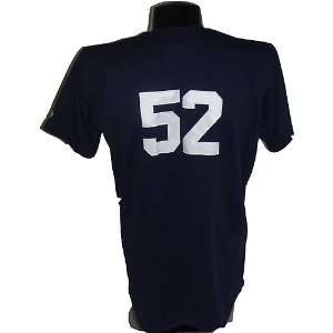  # 52 Notre Dame Blue Throwback Game Used Baseball Jersey 