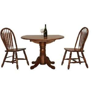   Pedestal Dining Table   Oak finish by Winners Only   Vintage Oak