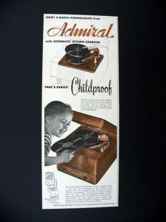 Admiral Radio Phonograph Record Player Changer 1946 print Ad 