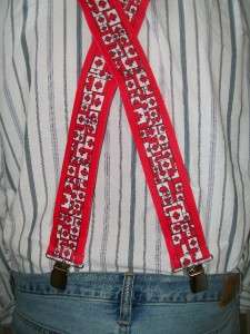 Red Canada Canadian Maple Leaf 2 W Suspenders 48 L  