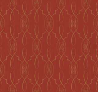 Wallpaper Designer Red and Gold Modern Deco Scroll  