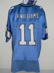 NFL LIONS REEBOK R.WILLIAMS #11 BLUE JERSEY SZ L NWT  