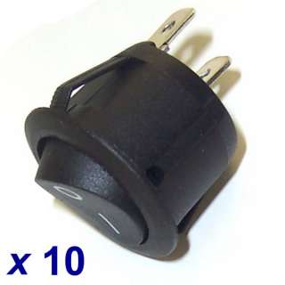 10 PACK 2 PIN ON   OFF S.P.S.T. ROUND ROCKER 12V SWITCH  