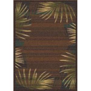   Palm Brown Leather Contemporary 3.10 X 5.4 Area Rug