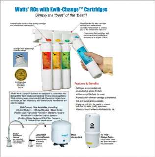 Watts Kwik Change RO Pro Reverse Osmosis Water Filter System WQC4RO11 