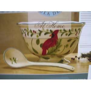  Paula Deen Home For The Holidays Punch Bowl with Ladle 