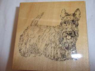 Scottish Terrier Dog wood Mounted Rubber Stamp New  