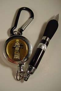 LADY SCALES of JUSTICE Keychain Pen Retractable NEW  