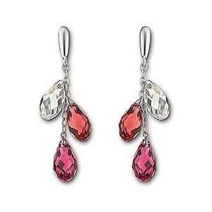  Swarovski Lagoon Indian Pink Pierced Earrings Jewelry
