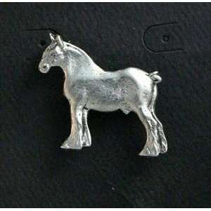  Draft Horse Clutch Pin   Solid Pewter 