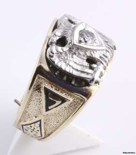 18ct Diamond 32nd Degree Scottish Rite Masonic Band   10k Gold Ring 