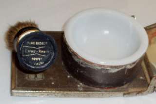 Antique Ever Ready Pure Badger Shaving Set Brush, Bowl & Mirror  