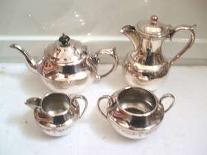 Quality Silver Plated Engraved Tea Set With Coffee Pot Milk Jug 