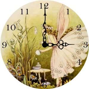  Vintage Artwork   Powder Puff Fairy Clock Baby