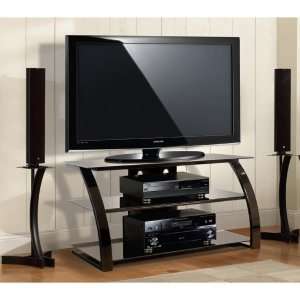 BLACK FINISH TV STAND THFURN. Up to 46 Screen Support   100 lb Load 