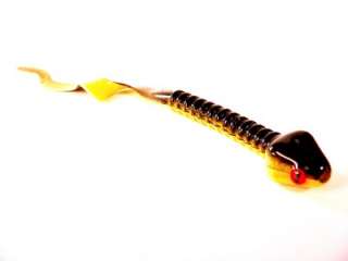 BOGS COTTON MOUTH SUPER FLOATER SNAKE LURE BLACK/YELLOW 4 PACK 
