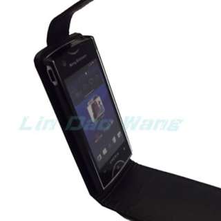   Leather Case Pouch + LCD Film Flip For SONY Ericsson Xperia Ray ST18i