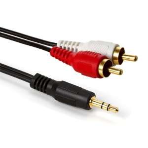  Stereo Audio Cable   3.5mm Male to 2x RCA Male   25 feet 