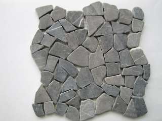 DARK GREY FLAT STONE Mosaic Tile. Floor or wall  
